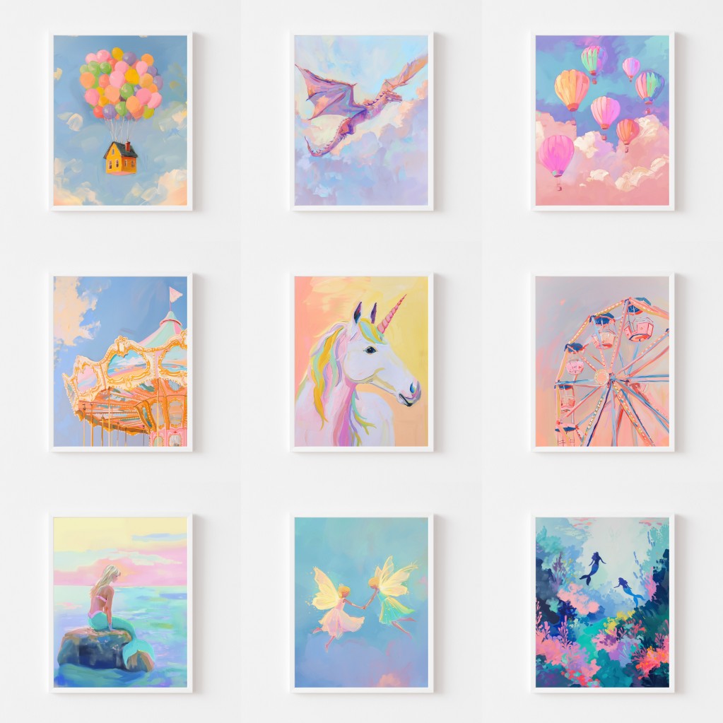 Resin Art World - Poster Seni Dinding Pastel Ajaib Lukisan